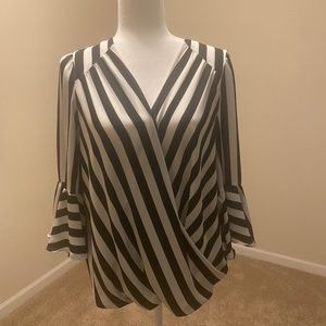 Black and White Striped Blouse